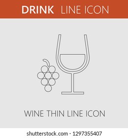 Wine glass and grapes vector simple illustration eps 10.