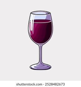 Wine in a glass hand drawn illustration artwork