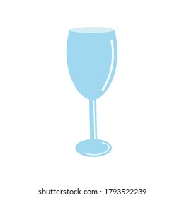 Vidrio. Ilustración vectorial dibujada a mano en estilo plano. Elemento para el diseño de menús, la impresión y los carteles