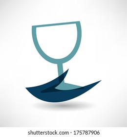 Wine glass in hand icon