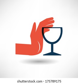 Wine glass in hand icon