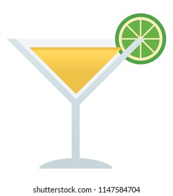
A wine glass having beverage in it with the lime on top representing paradise cocktail 
