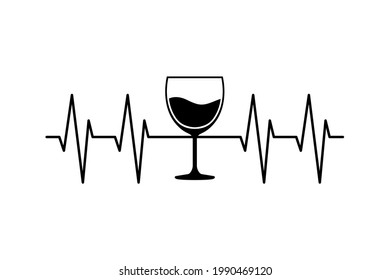 121 Wine glass with heartbeat Images, Stock Photos & Vectors | Shutterstock