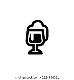 wine glass icon, alcohol drink glass. beer glass.