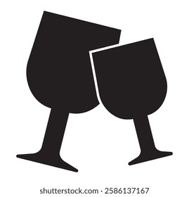 Wine glass icon or alcohol icon vector flat sign symbols illustration isolated on white eps 10