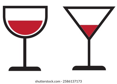 Wine glass icon or alcohol icon vector flat sign symbols illustration isolated on white eps 10