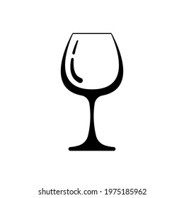 Wine Glass Icon Black Contour Linear Stock Vector (Royalty Free ...