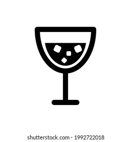 Wine glass icon. Black icon. Vector illustration.