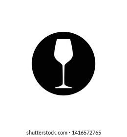 Wine glass icon black and white outline vector illustration