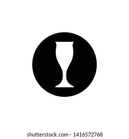 Wine glass icon black and white outline vector illustration