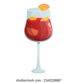 Wine glass icon cartoon vector. Spain food. Spanish bar