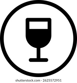 Wine glass icon in a circle