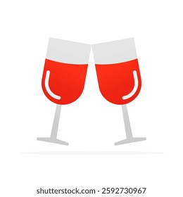 wine glass icon, colored flat vector. modern and minimalist design