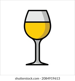  Wine Glass icon in colored outline
