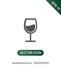 Wine glass. Icon for design. Easily editable