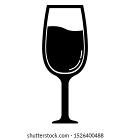 Wine glass icon design. Wine glass icon in flat style design. Vector illustration.