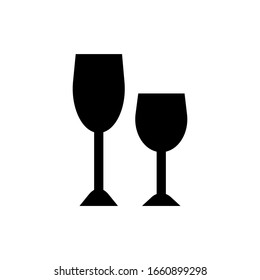 wine glass icon design, flat style icon collection