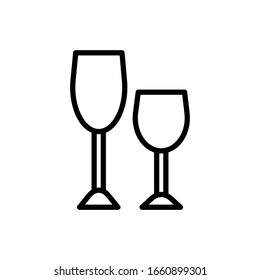 wine glass icon design, flat style icon collection
