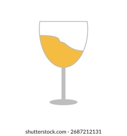 Ilustración simple del diseño del icono del vaso de vino