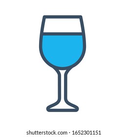 Wine glass icon designed in filled outline style