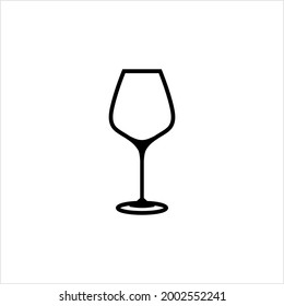 Wine Glass Icon, Wine Drinking Glass Icon Vector Art Illustration