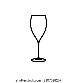 Wine Glass Icon, Wine Drinking Glass Icon Vector Art Illustration
