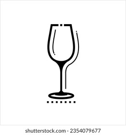 Wine Glass Icon, Wine Drinking Glass Icon Vector Art Illustration