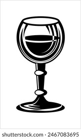 Weinglas-Ikone, Weintrinkglas-Ikone Vektorgrafik Illustration