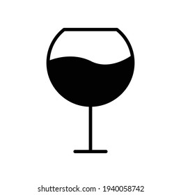 Wine glass icon. Editable stroke. Design template