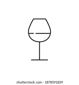 wine glass icon element of bar icon for mobile concept and web apps. Thin line wine glass icon can be used for web and mobile. Premium icon on white background
