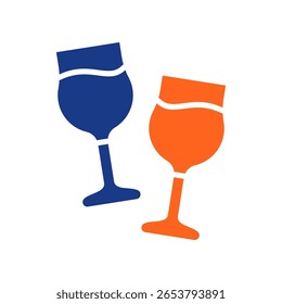 Ilustración vectorial de relleno de icono de vaso de vino