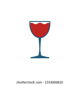 Wine Glass icon. Flat creative element from bar and restaurant icons collection. Colored wine glass icon for templates, web design and software.