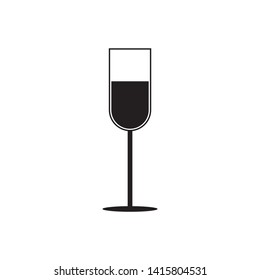 Wine glass icon. Flat design style
