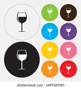Wine glass icon, flat design style