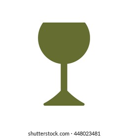 Wine glass icon. Flat design.