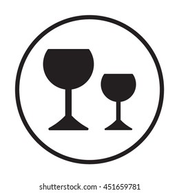 Wine glass icon. Flat design.