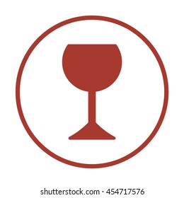 Wine glass icon. Flat design.