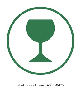 Wine glass icon.  Flat design.