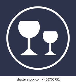 Wine glass icon.  Flat design.