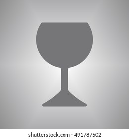 Wine glass icon.  Flat design.