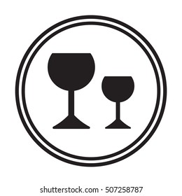 Wine glass icon.  Flat design.
