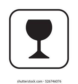 Wine glass icon.  Flat design.