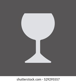 Wine glass icon.  Flat design.