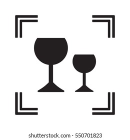 Wine glass icon.  Flat design.