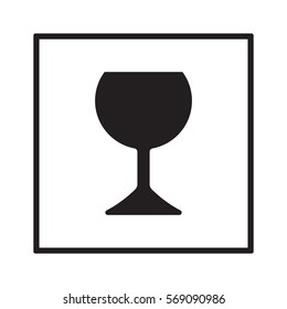 Wine glass icon.  Flat design.