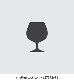 Wine glass icon in a flat design in black color. Vector illustration eps10