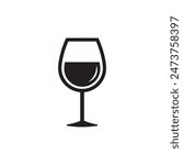 Wine glass icon flat isolated on white background