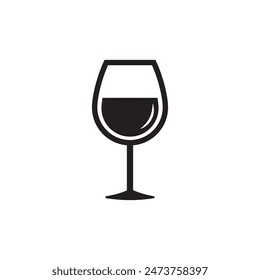 Wine glass icon flat isolated on white background