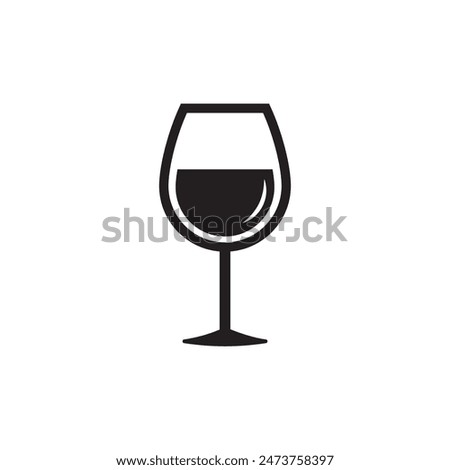 Wine glass icon flat isolated on white background