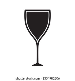 Wine glass icon flat style logo template